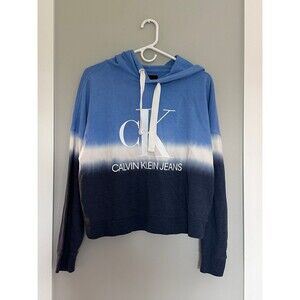 Calvin Klein Blue Ombré Hooded Sweatshirt Pullover Size M
